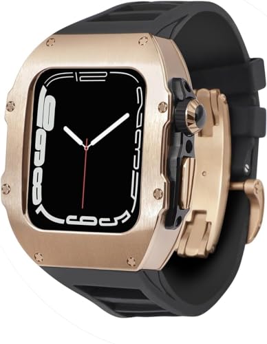 Boîtier de montre en métal respirant SAAWEE robuste et élégant pour Apple Watch 8 et 7