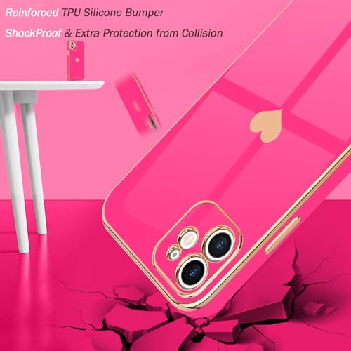 Teageo for iPhone 12 Case Cute Love-Heart for Girls Women, Hot Pink by Teageo - Used condition - Image 4