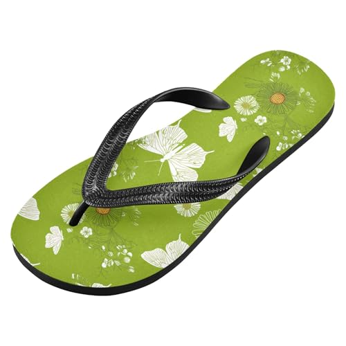 Burbuja Butterflies Floral Flip Flops for Women Men, Soft Thong Sandals Rubber Slippers for Pool Beach Essentials2