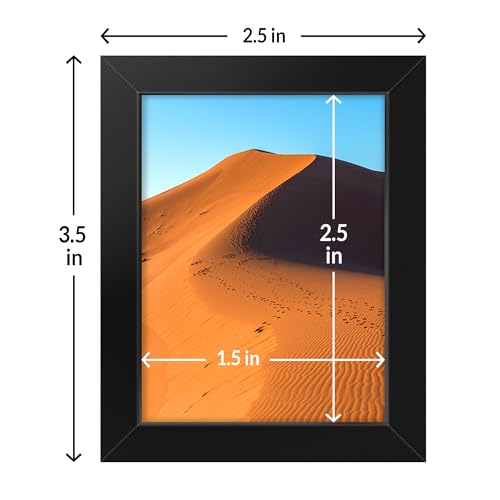 LaVie Home 2x3 Picture Frame, 2 x 3 Black Picture Frame with HD Plexiglas, 2 by 3 Display Frame 1 Pack, Classic Collection