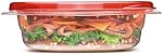 Rubbermaid TakeAlongs 2.9-Cup Square Food Storage Containers, 4-Pack, Chili Red