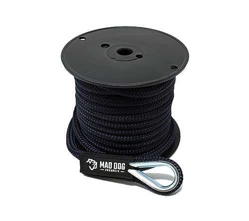1/2" x 50' Navy Double Braid Nylon Anchor Line w/Thimble - Made in USA