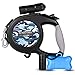 Retractable Dog Leash, 26 ft Dog Walking Leash for Medium Large Dogs up to 110lbs, LED Light &Dog Waste Dispenser Bags Included, Tangle Free, One Button Break & Lock, Blue Pattern