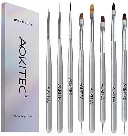 8 Stuks Nagel Borstel Kit, Aokitec Acryl-nagelborstel Nagelkunst ...