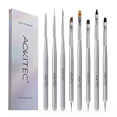 8 Pezzi Pennelli per Unghie,Aokitec pennello per Acrigel Estensione Unghie Costruttore Gel Pennello Penna Punteggiatura Linea Trazione Unghie Salone Casa Manicure DIY Donne