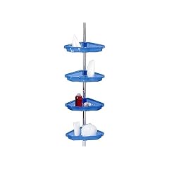P Nova Aluminum 4-Tier Wall Mounted Corner Shower Shelf Hanging Shower Caddy Portable Transparent Blue