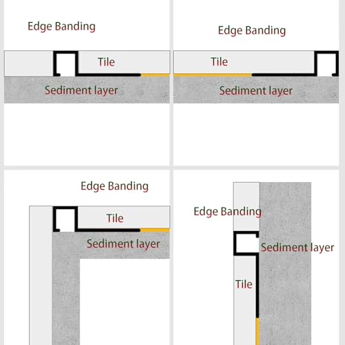 Perfil de esquina de aluminio para azulejos – Perfil de ángulo decorativo de 90 cm para bordes de suelo y pared, perfil protector, acabado mate