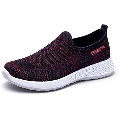 SEEGOU Women's Sports Shoes Outdoor Leisure Lightweight Sneakers Casual Breathable Slip-on Wedges Ladies Safety Trainers Road Running Walk Gym Black Cover