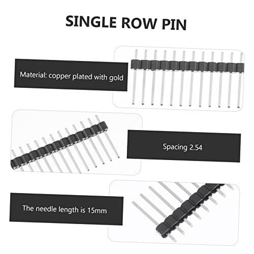 Conector de cabezal macho para PCB de 15 mm, tira de pines de cobre Holibanna para soldar 2
