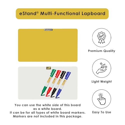 Image of Lap Board for Study | Home | Dining | Office | Laptop | Computer Desk | Reading & Writing | Multi-Purpose | Made in India | (Yellow, LB 16 inchX24 inch Yellow)