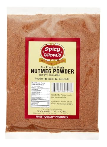 Spicy World Nutmeg Powder 1.75oz (50GM) - Premium Quality, Pure, Vegan, All Natural