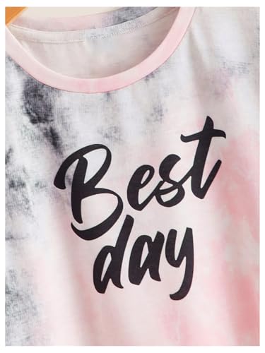 SOLY HUX Girl's Tie Dye Letter Graphic Tees Summer Crew Neck Short Sleeve Casual T Shirts3