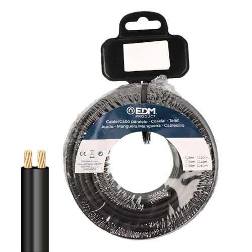 EDM Product Cable Paralelo Plano EDM 28714 Negro 20 m 2 x 0,75 mm - Marca EAN: 8425998287141