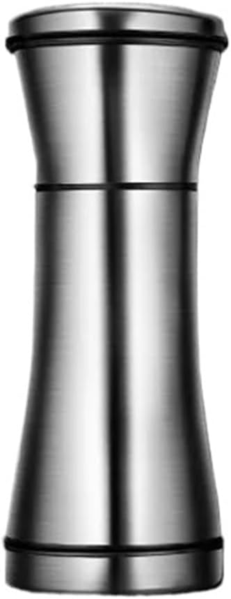 Stainless Steel Manual Salt and Pepper Mill, Adjustable Grinder with Spice Container(Short cut)