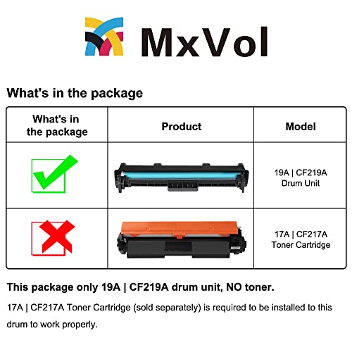 MxVol Compatible 19A Drum Unit High Yield Replacement for HP 19A CF219A Imaging Drum, use for HP LaserJet Pro M102 M102a M102w MFP M130 M130a M130fn M130fw M130nw Printer, Black 1-Pack (Not Toner)