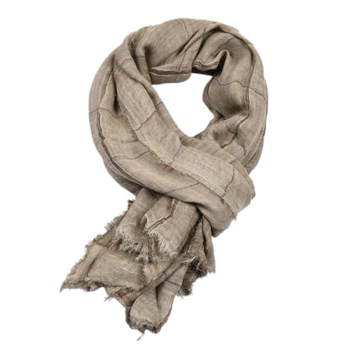 LIUPUUDLY Schal Herren Weiche Leichter Schal aus Baumwolle Mode Lang Halstuch Herrenschal (Khaki)