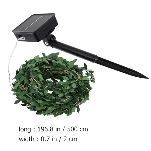 Luces solares decorativas para jardín 5 m 50 LED hojas verde miniatura 2