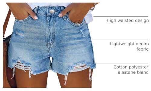 Image of MODARANI Denim Shorts for Women Distressed Jean Shorts Ripped Summer Hot Short