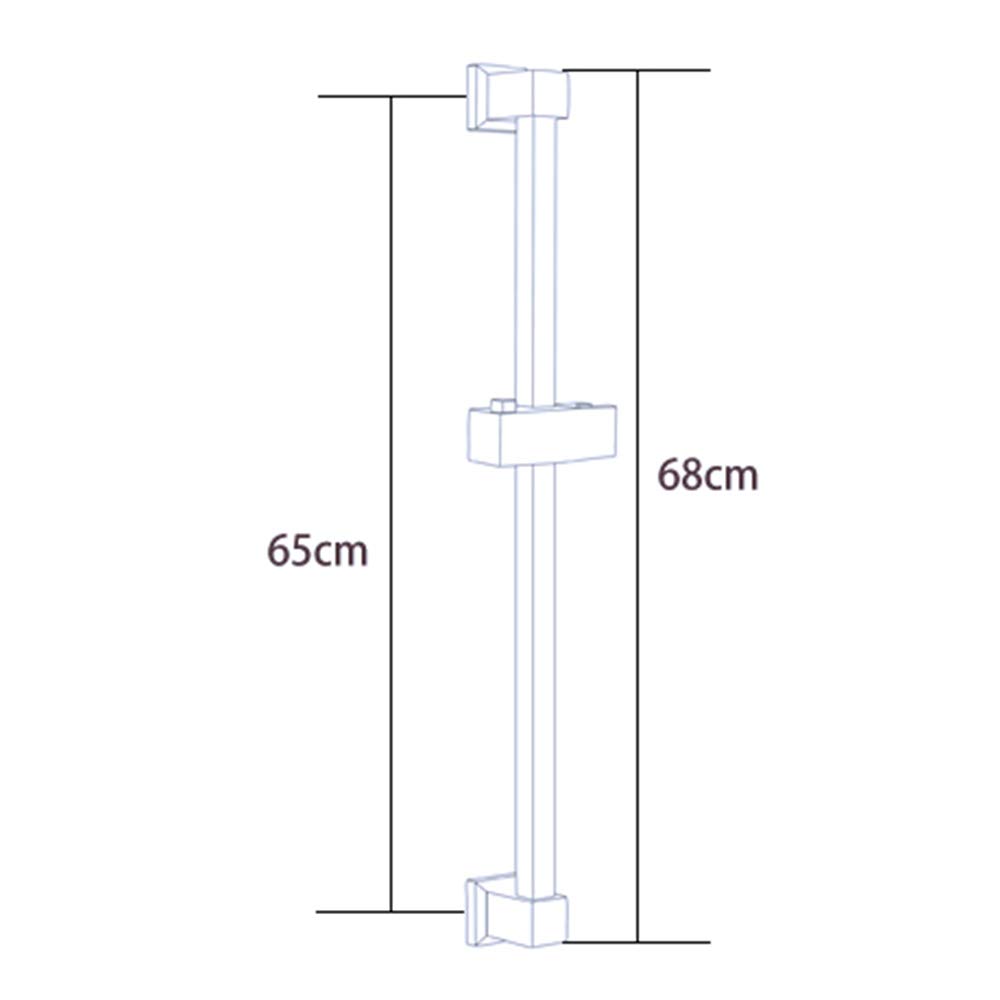 Quadratische, verstellbare, anhebbare Duschstange mit Brausehalter, ABS-Brausegarnitur-Zubehör, Chrom-Finish, Handbrause (Size : Showerslide)