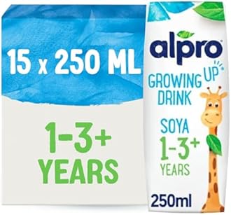 Alpro Soya Growing-Up Plant-Based Long Life Drink, Vegan and Dairy Free, 3 x 250 ml (Pack of 5), Packaging may vary