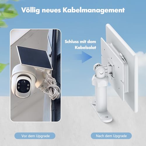 6W Solarmodule kompatibel mit Spotlight Cam Plus/Pro und Stick Up Cam Akku Mit Verlängerungshalterung, 3m Ladekabel IP65-Solarpanel
