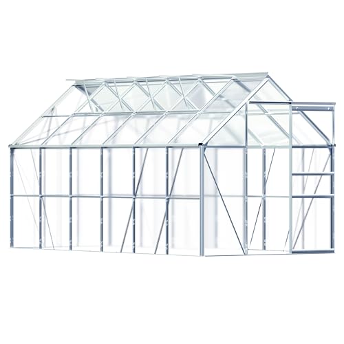 Gardebruk Invernadero de Aluminio 7,22m² Cobertizo de Jardín Plantas Cultivos 380x190x195cm Vivero Huerto