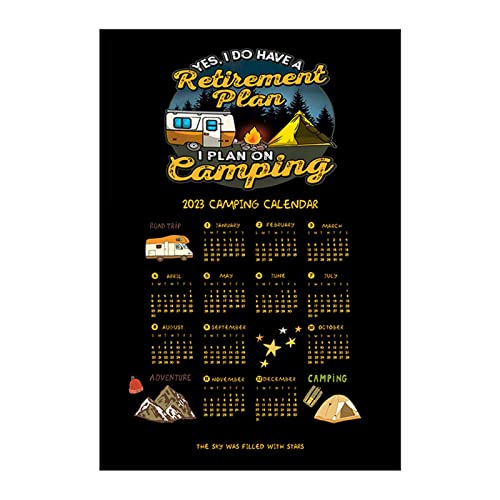 GRASARY Kalender Hängetuch Foto Requisiten 2023 Camping Kalender Wanddekoration Dekoration Niedlich D Cover