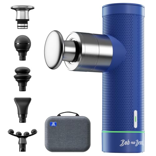 BOB AND BRAD A7 Mini Massage Gun - Appareil de massage en profondeur portable, 11mm amplitude, têtes métal, charge rapide USB-C, soulagement douleur