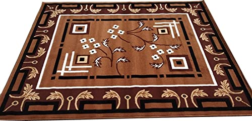 Image of Multi Gold Floral Area Rug 5x7 Feet Anti-Slip Living Room Bedroom Home Decor
