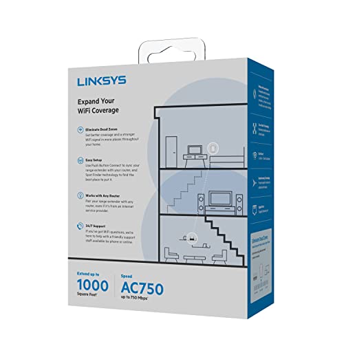 image for Linksys WiFi Extender WiFi 5 Range Booster, Dual-Band Booster, 1,000 S