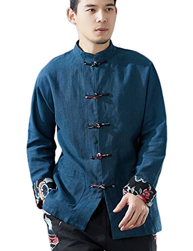 Men's Martial Arts Kung Fu Jacket Casual Shirt Chinese Traditional Style Tang Suit