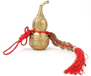Hilitand Brass Good Luck Wu Lou, Gourd Feng Shui Luck and Treasure for Housewarming Gifts Home Decoration