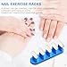 KAZIPOP 3PCS Nail Stand Nail Practice Display Board Nails Display Practice False Nail Art Tips Practice Display Stand Tool Nail Training Tools Plastic Stand with 110PCS Tips (Blue)
