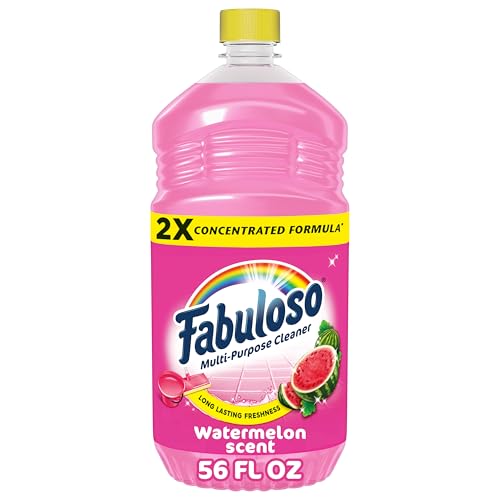 Fabuloso Multi-Purpose Cleaner and Floor Cleaner, 2X Concentrated Formula, Long-Lasting Freshness, Watermelon Scent, 56 fluid ounces