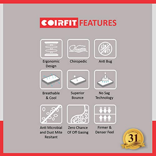 Image of Coir FIT Biolife 10-inch Single Size Memory Foam Mattress (Blue, 72x30x10)