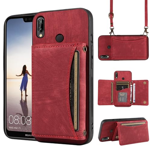 Coque Huawei P20 Lite étui cuir porte-carte de crédit pochette fine Nova 3E