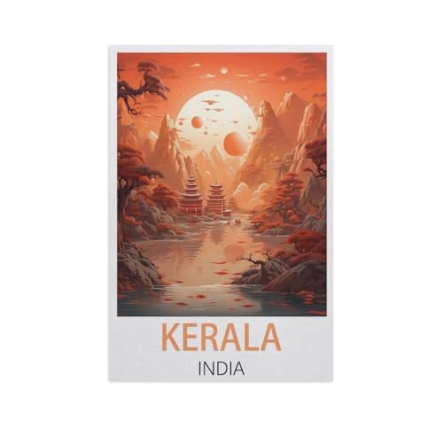 Kit peinture diamant 5D Kerala Inde PGCKSK broderie strass DIY 40x50 cm