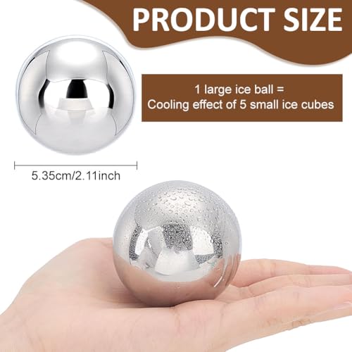 4 Esferas Reutilizables de Acero Inoxidable para Hielo 53.5mm miniatura 3