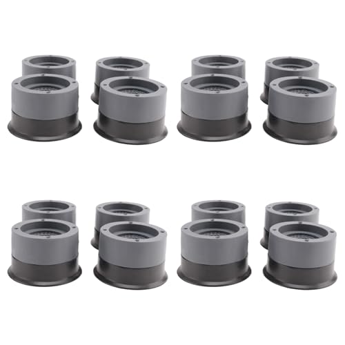 Bloepum 16 Pcs Anti-Vibration Pads Rubber Noise Reduction Vibration Anti-Walk Foot Mount for Washer and Dryer (Gray)