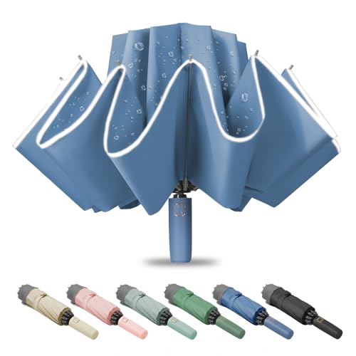 Fogkey Compact Travel Umbrella, Portable Reverse Folding Car Umbrella, Large Windproof And Waterproof Inverted Umbrella cover