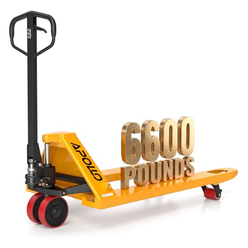 Image of APOLLOLIFT Pallet Jack 6600 Lb. Capacity, Manual Pallet Truck 27 inch W x 48 inch L Forks, Heavy Duty Hand Pallet Lift for Warehouse, Factory, Supermarket