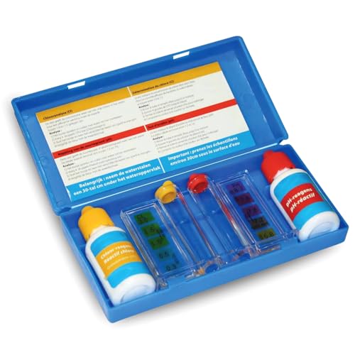 Virsus Kit Test analisi Cloro, pH e Bromo per acqua piscina 15C12, Scatola tester a gocce analizzatore controllo della qualità dell'acqua, per piscine, spa, acque termali