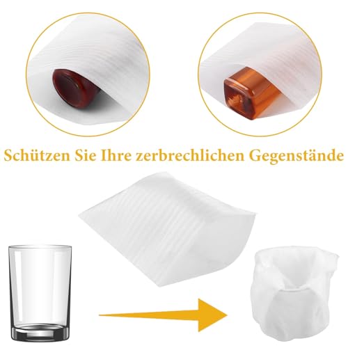 LOLYSIC 200 Stück Verpackungsmaterial 20 x 20cm Umzug Schaumfolie Schaumstoffverpackung, Umzugsverpackung für Umzug Geschirr Lagerung Gläser Weinflaschen Versand