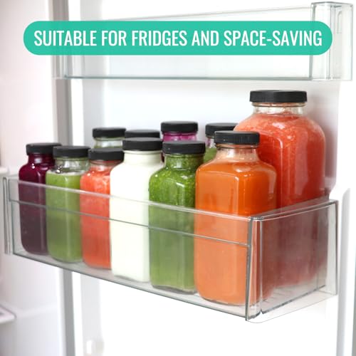 16 oz Glass Juice Bottles with Lids 12 Pack,Reusable Glass Drink Bottles,500ml Water Drinking Jars for Milk,Juicing,Kombucha,Ginger,Beverage Glassware,Juice Drinking Jars - Image 6