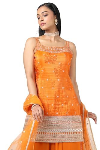 Image of Soch Womens Tissue Embroidered Suit Set With Sequins