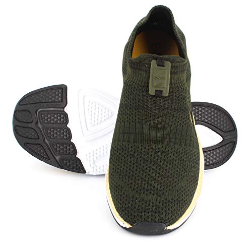Image of SPARX Men SM-484 Forest Green Golden Sports Shoes - 7 UK