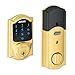 SCHLAGE BE469NX Camelot Electronic Touchscreen Deadbolt C Keyway with 12344 Latch 10116 Strike Bright Brass Finish