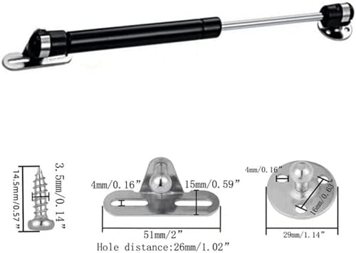 Miniatura 4 de Soportes de gas de 30N6.8 lb Puntal de gas de 6 pulgadas Soportes de elevación de la tapa de resorte de gas Soporte de apoyoamortiguadores de gas, 4