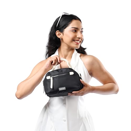 Image of Fastrack Sling Bag for Men & Women | Medium Nylon Sling with Colorblock Design, Zipper Closure, Webbing Strap & Detachable Sling | 2 Compartments with Internal Utility Pockets for Everyday Use