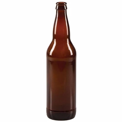 FastRack Beer Bottles Amber Glass Longneck Bottles for Home Brewing 22 oz - Crown Cap Refillable Beer Bottles Food Grade ECO Friendly Proudly Made